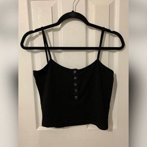 Bei Si Dun Black Cropped Tank Top